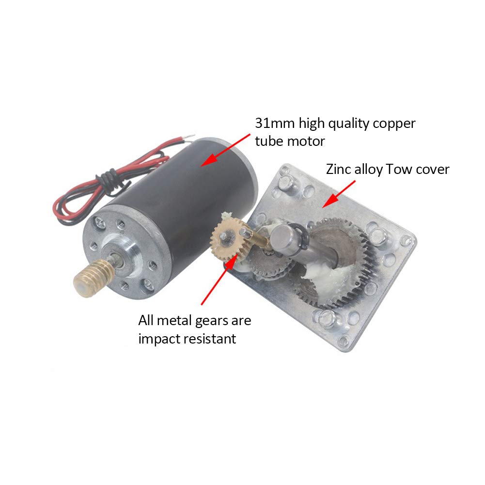 24V 80RPM DC worm gear motor 13kg.cm 31mm high torque self-locking motor reversed mini turbine gear motor for DIY robot turntable door lock curtain machine