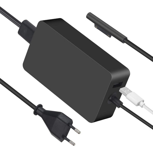 65W Surface Power Adapter Charger Cable for Microsoft Surface Pro 10 9 8 7 6 5 4 3 Surface 7 6 5 4 3 2 1 Surface Book 3 2 1 Surface Go 4 3/2/1 Tablet Surface Laptop Studio/Go with USB port.