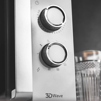 Cecotec Microwave with Grill ProClean 4110. 700W power, 800W grill, 23L capacity, Ready2Clean coating, 3D Wave Technology, 30-minute timer, Full Crystal Door.