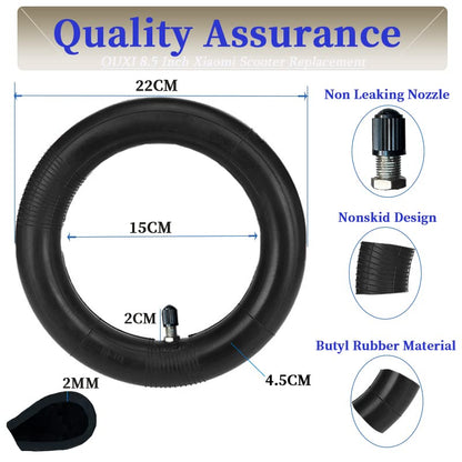 OUXI E-Scooter tire 8 1/2 tire 1 tire and 1 tube package E-Scooter spare tube + tire 8.5 inch compatible with Xiaomi M365/M365Pro2 electric scooter-black replacement wheels for scooter 50/75-6.1