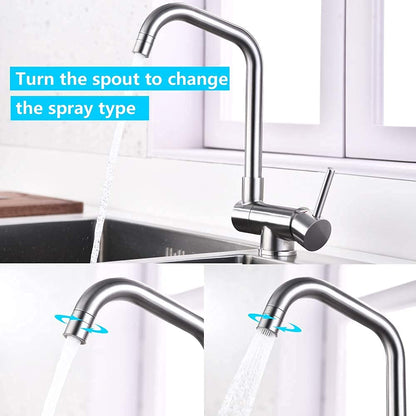ONCE Foldable Kitchen Faucet with Sprayer, Under-Window Kitchen Tap with 67mm Fold Height, Under-Window Mount Faucet with 360° Swivel, Single Lever Mixer Tap for Kitchen, Matte