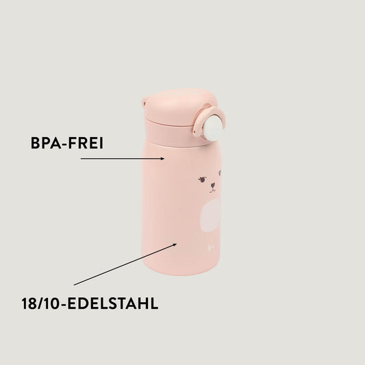 Fabelab Kids Water Bottle 320 ml | Bunny Stainless Steel BPA Free | Leak-proof for School | Water Bottle