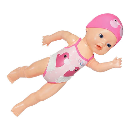 BABY born My First Swim Girl, wind-up bathing doll, waterproof, battery-free, 30 cm tall doll, 834060 Zapf Creation, Pink