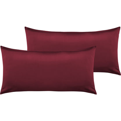 Pure Label 2-piece set of Mako satin pillowcases 40x80 cm made of 100% cotton in red - wonderfully soft pillowcases to match our bedding sets.