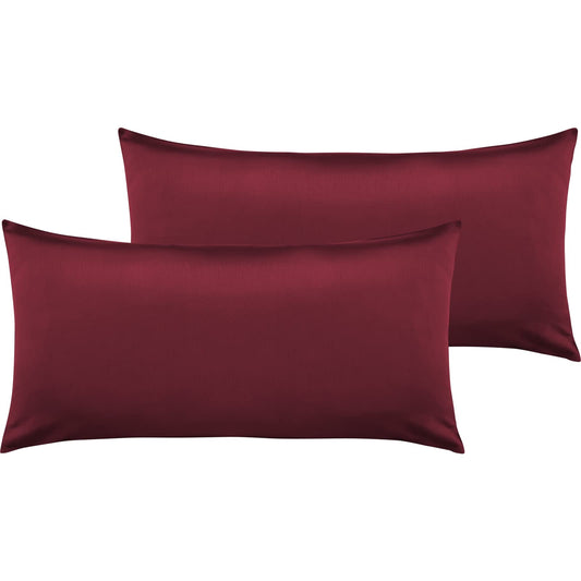 Pure Label 2-piece set of Mako satin pillowcases 40x80 cm made of 100% cotton in red - wonderfully soft pillowcases to match our bedding sets.