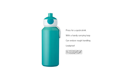 Mepal Little Dutch Pop-up Campus water bottle - Personalized kids' bottle with name - Leak-proof for school - BPA-free & dishwasher safe - 400 ml - Flowers & Butterflies