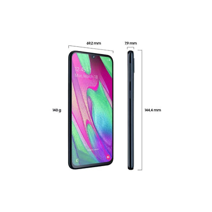 Samsung Galaxy A40 Smartphone (5.9 inch) with 64GB internal storage, 4GB RAM, Dual SIM, black color - German Version