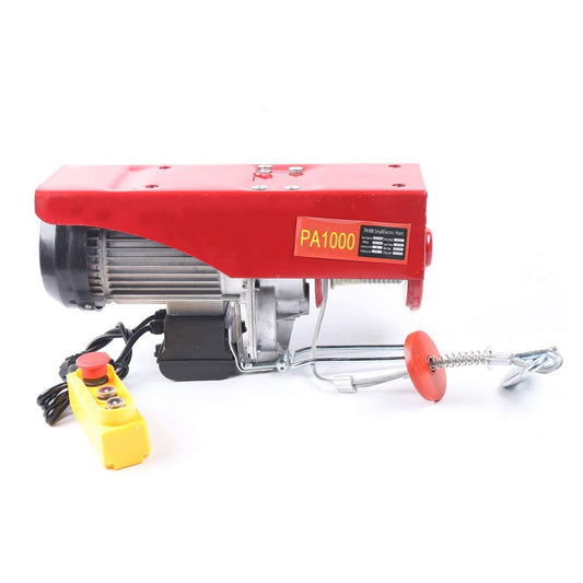 1000kg Crane Winch Electric Hoist Block and Tackle Crane Iron and Aluminum, Motor winch Rope hoist for up to double-line pull 1600W 220V