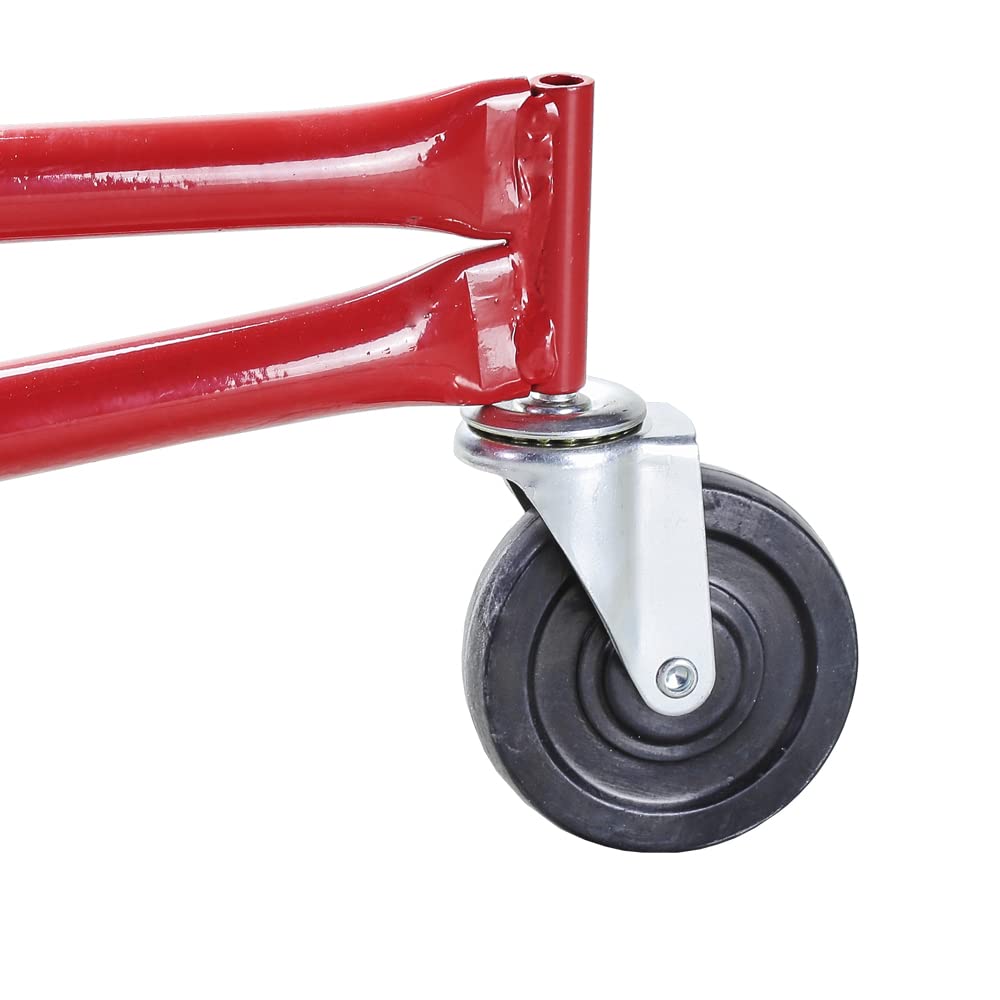 Ikodom Foldable XXL Plasterboard Lifter, adjustable height from 132-335cm, maximum 290cm arm width and 68kg load capacity, Red