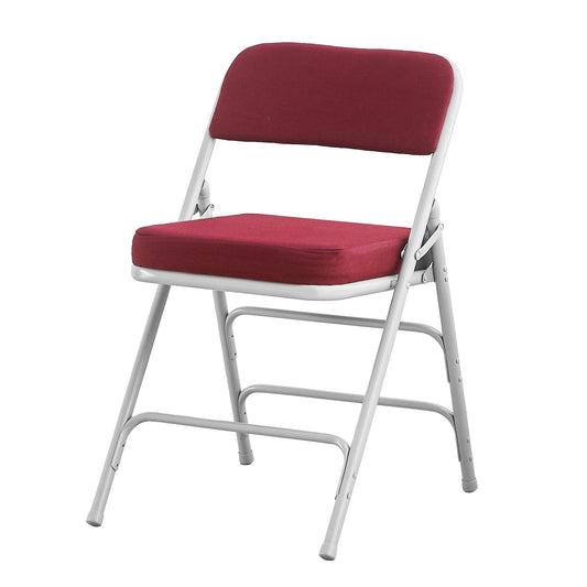 KAIHAOWIN Folding Chairs with Padded Seat Ultra Thick Folding Chair Indoor Comfortable Metal Chairs with Soft Padding (1×Red)