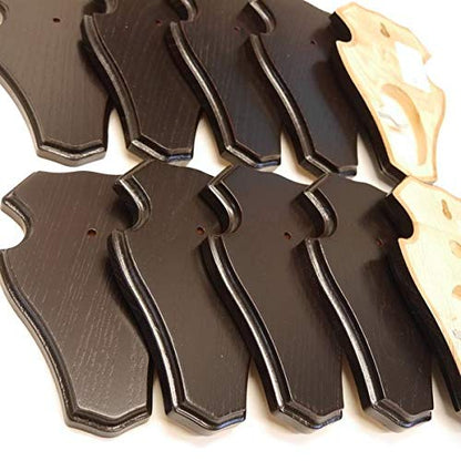 10 pieces of deer antler plaque trophy mounts with 1 jaw compartment in dark oak.