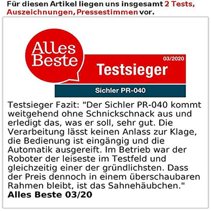 Sichler Household Appliances Window Cleaning Robot: Professional Window Cleaning Robot PR-040 with Bluetooth, App & Safety Rope (Window Vacuum Cleaner, Window Cleaning Robot Battery, Window Cleaning)