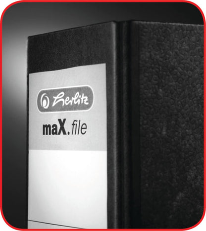 Herlitz 5480801 maX.file protect A4 folder (8 cm with insertable spine label) black (Pack of 4)