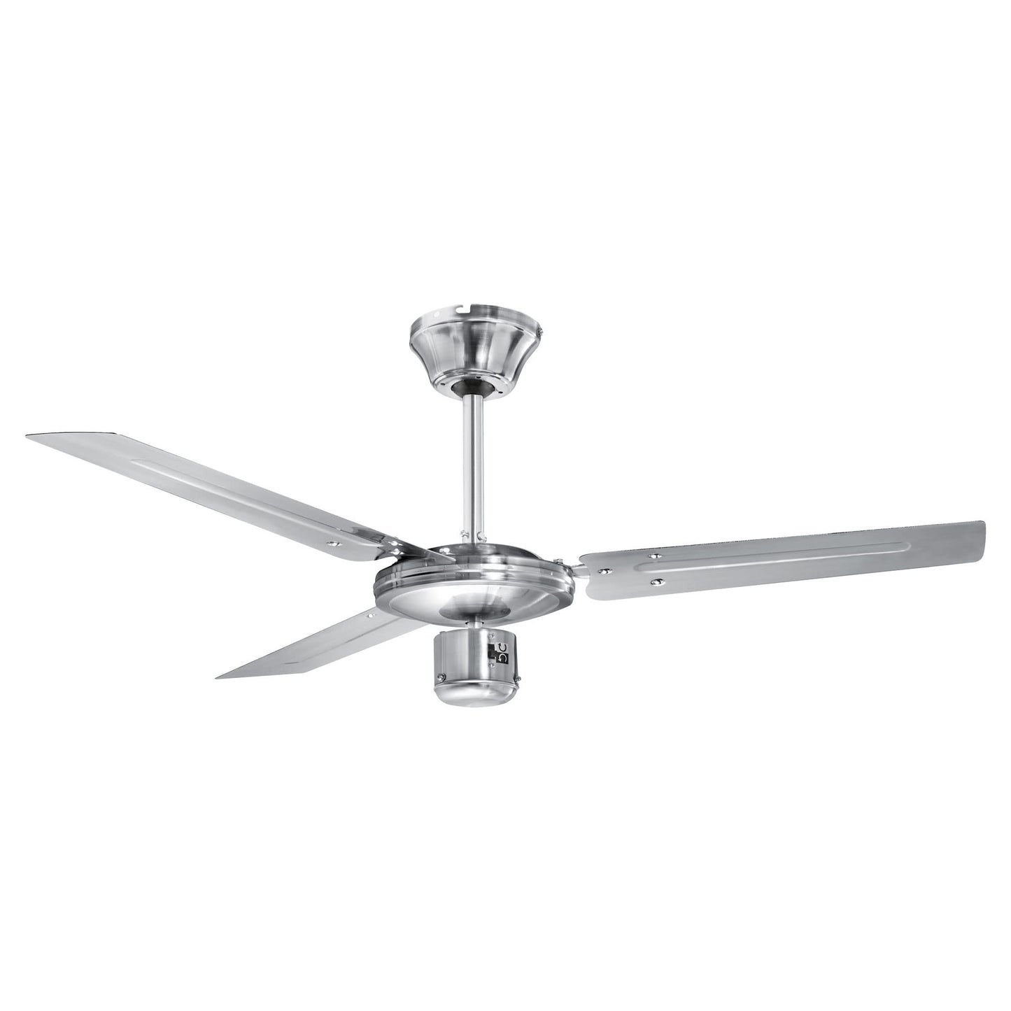 ProfiCare ceiling fan PC-DVL 3071, 3-blade fan for rooms up to 25 m², 4 power levels, reverse function for summer and winter operation, 122cm diameter, 60 watts, stainless steel.
