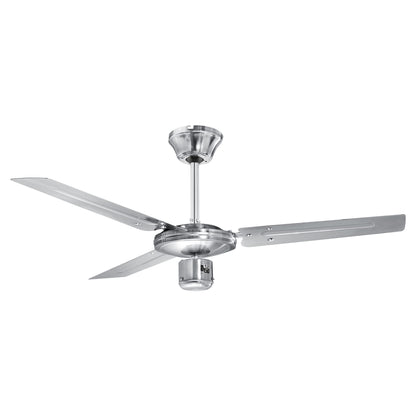 ProfiCare ceiling fan PC-DVL 3071, 3-blade fan for rooms up to 25 m², 4 power levels, reverse function for summer and winter operation, 122cm diameter, 60 watts, stainless steel.