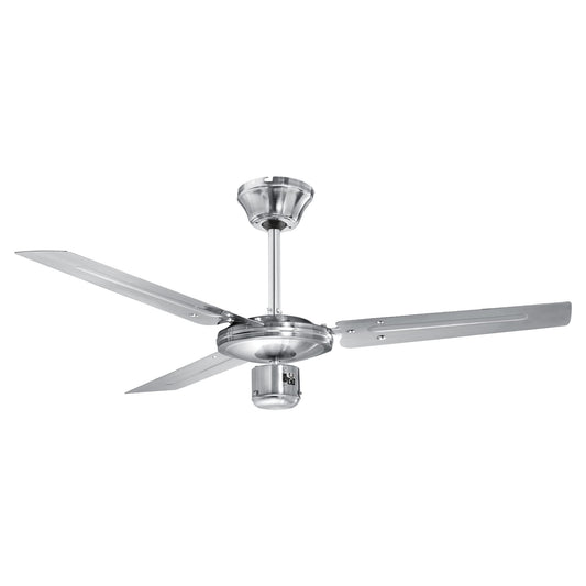 ProfiCare ceiling fan PC-DVL 3071, 3-blade fan for rooms up to 25 m², 4 power levels, reverse function for summer and winter operation, 122cm diameter, 60 watts, stainless steel.