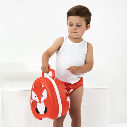 My Carry Potty - Fox Travel Potty, award-winning portable toilet seat for toddlers, that children can take with them everywhere.