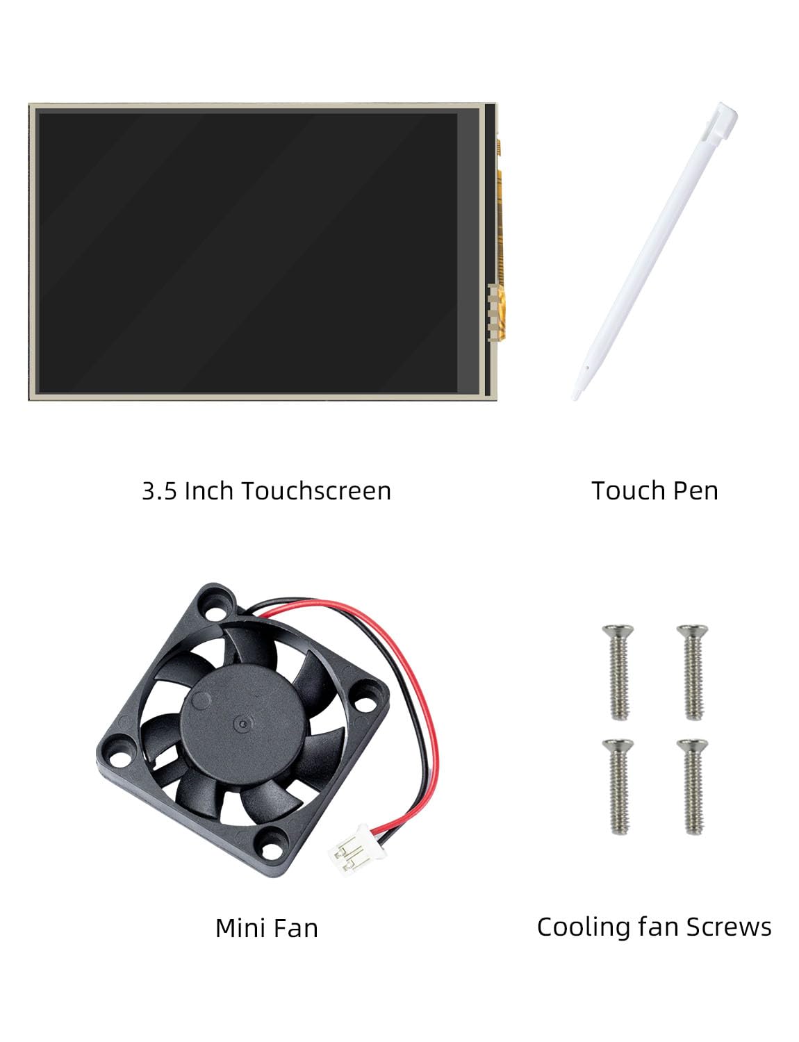 3.5 inch touchscreen for Raspberry Pi 5, 480 x 320 pixels 60 FPS mini monitor with stylus and mini fan for Raspberry Pi 3/4/5.