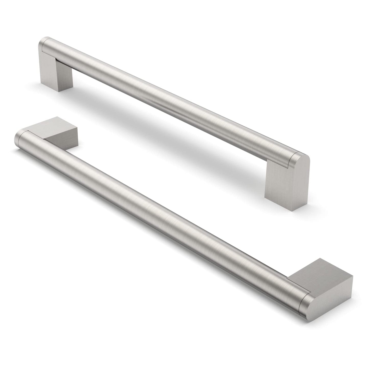 FURNIWARE 10 Pack Furniture Handles, 224mm Center to Center Stainless Steel Cabinet Handles Kitchen Cupboard Pull Used for Bathroom Door Handle Wardrobe (Brushed Satin Nickel)