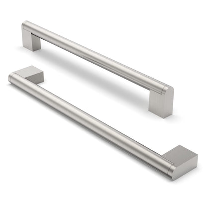 FURNIWARE 10 Pack Furniture Handles, 224mm Center to Center Stainless Steel Cabinet Handles Kitchen Cupboard Pull Used for Bathroom Door Handle Wardrobe (Brushed Satin Nickel)