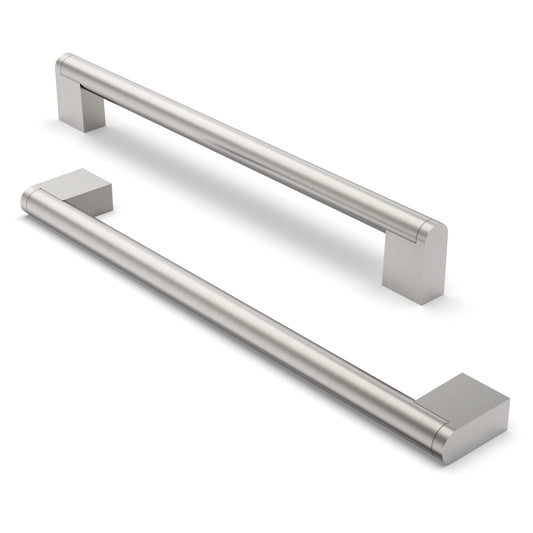 FURNIWARE 10 Pack Furniture Handles, 224mm Center to Center Stainless Steel Cabinet Handles Kitchen Cupboard Pull Used for Bathroom Door Handle Wardrobe (Brushed Satin Nickel)