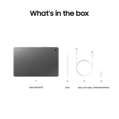 Samsung Galaxy S10 FE AI-Tablet, Android tablet, 256GB storage, 12GB RAM, 10.9" display, includes S Pen, Wi-Fi, long battery life, gray, 36-month manufacturer warranty [Amazon exclusive].