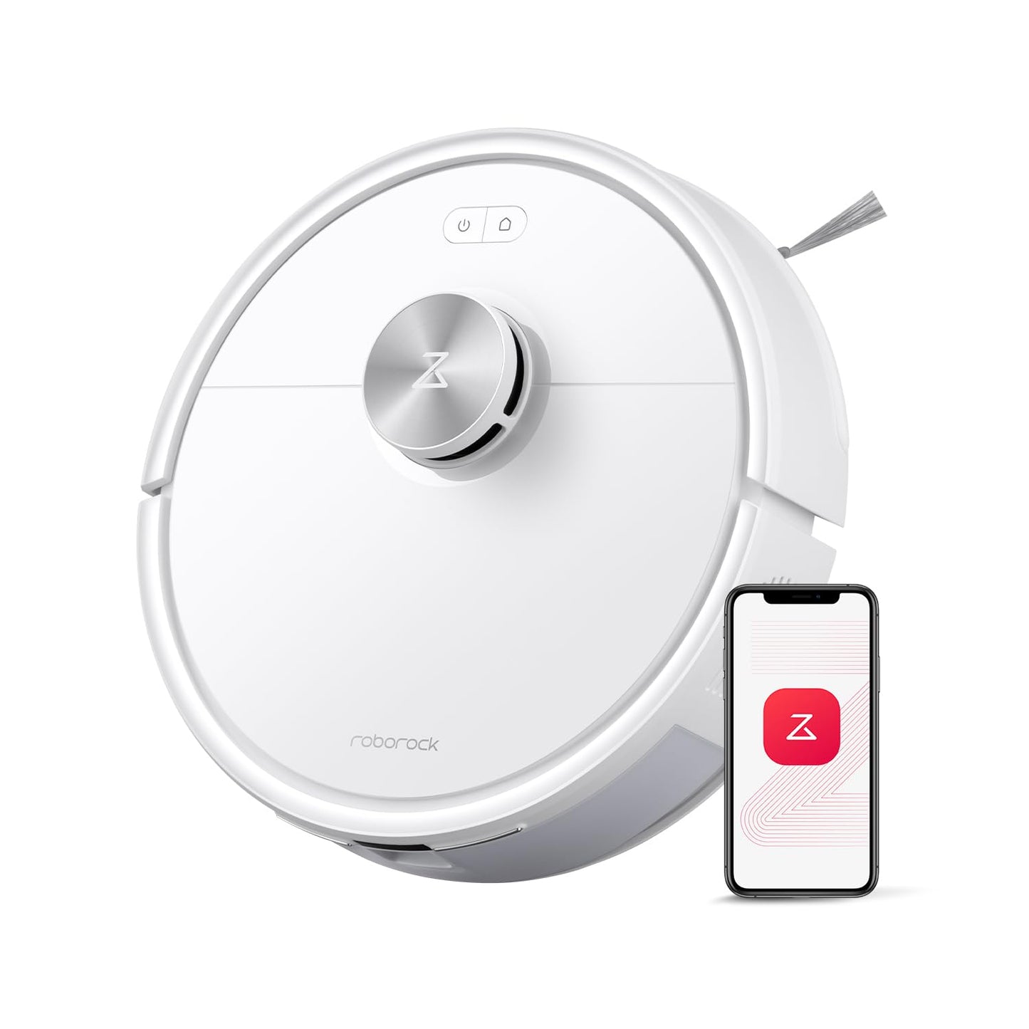 Roborock Q7 M5 robot vacuum with mopping function, 10,000Pa strong suction power, dual anti-tangle system, 150min runtime, LiDAR navigation, vacuum cleaner robot for carpet, pet hair, app control (white)