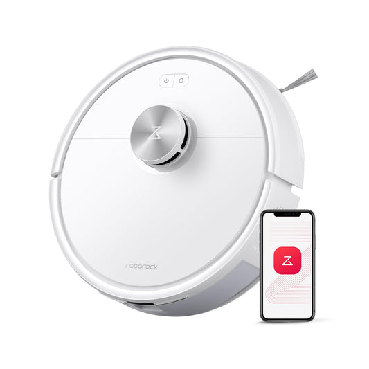 Roborock Q7 M5 robot vacuum with mopping function, 10,000Pa strong suction power, dual anti-tangle system, 150min runtime, LiDAR navigation, vacuum cleaner robot for carpet, pet hair, app control (white)
