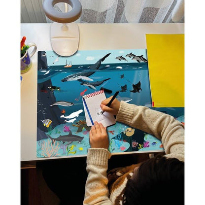 Close Up Underwater World Desk Pad for Kids | 60 x 40 cm | Wipeable, waterproof, tear-resistant | Detailed & lovingly designed image | Hand-drawn | Made in Germany