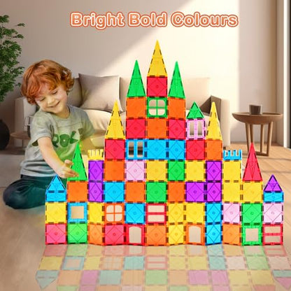 CUIOLTOY Magnetic Building Blocks, 121 PCS Magnetic Building Set with 2 cars and 1 Ferris wheel STEM Montessori Magnet Toy for Kids Gift from 3 4 5 6 7 8 Years Building Blocks Children's Toy