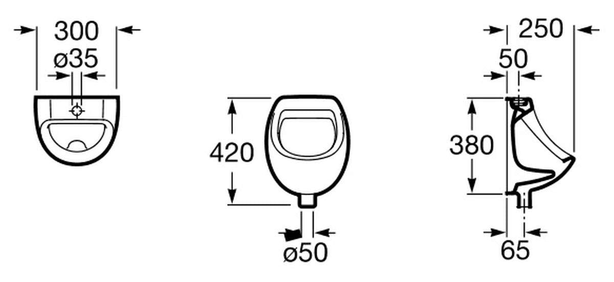 VBChome urinal inlet top + flush valve + siphon white modern high quality ceramic urinal vertical pee pot mini + urinal flush valve pressure flush valve + bottle siphon