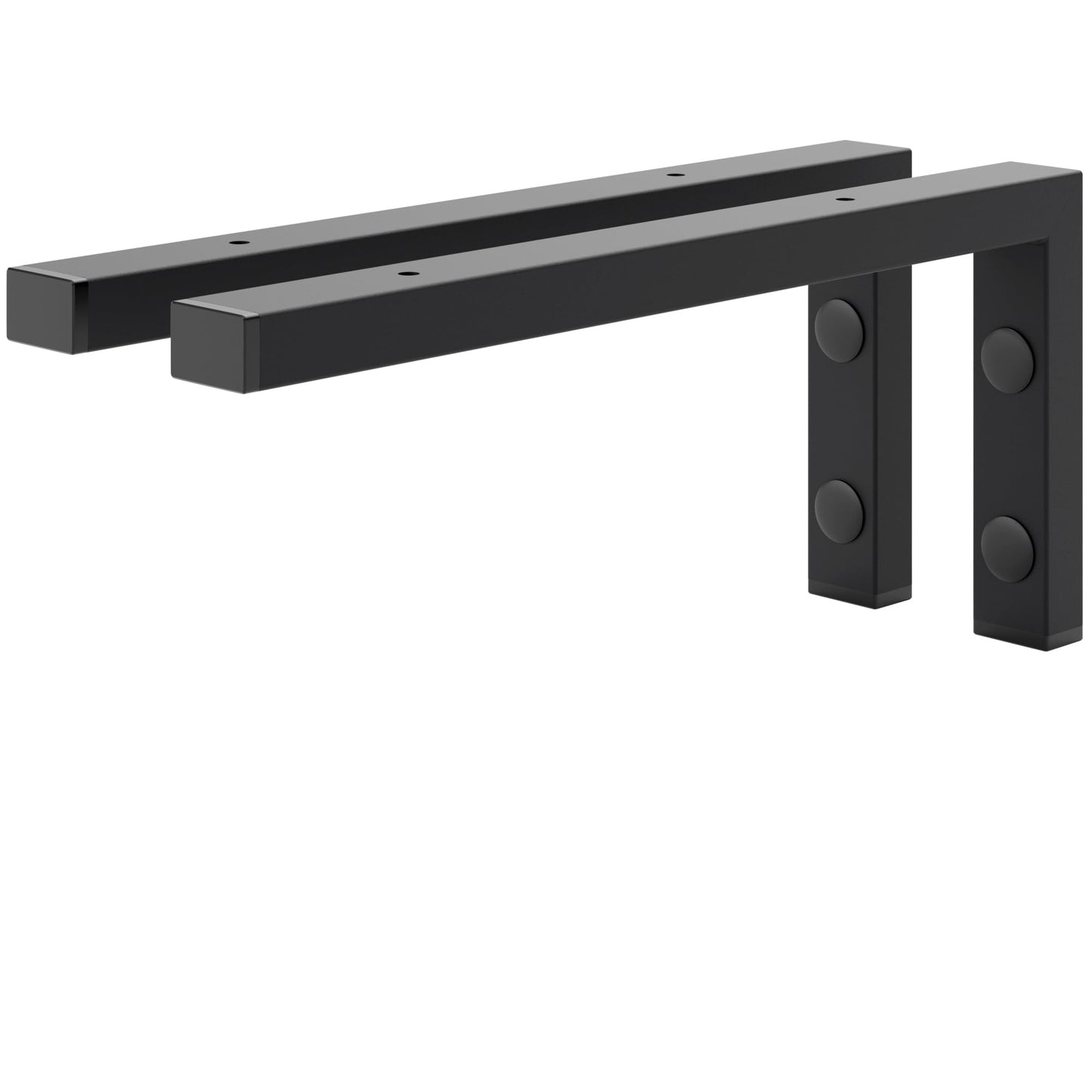 WOODBRINK 2X Wall bracket black for washbasin, design and stable washbasin holder or angle for wall shelf, sink base wall mount for washbasin top, 350x150 mm