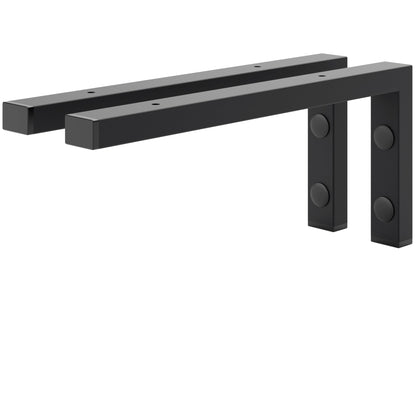 WOODBRINK 2X Wall bracket black for washbasin, design and stable washbasin holder or angle for wall shelf, sink base wall mount for washbasin top, 350x150 mm