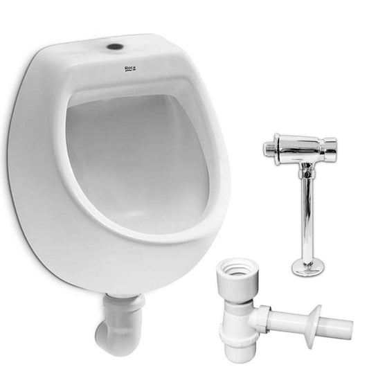 VBChome urinal inlet top + flush valve + siphon white modern high quality ceramic urinal vertical pee pot mini + urinal flush valve pressure flush valve + bottle siphon