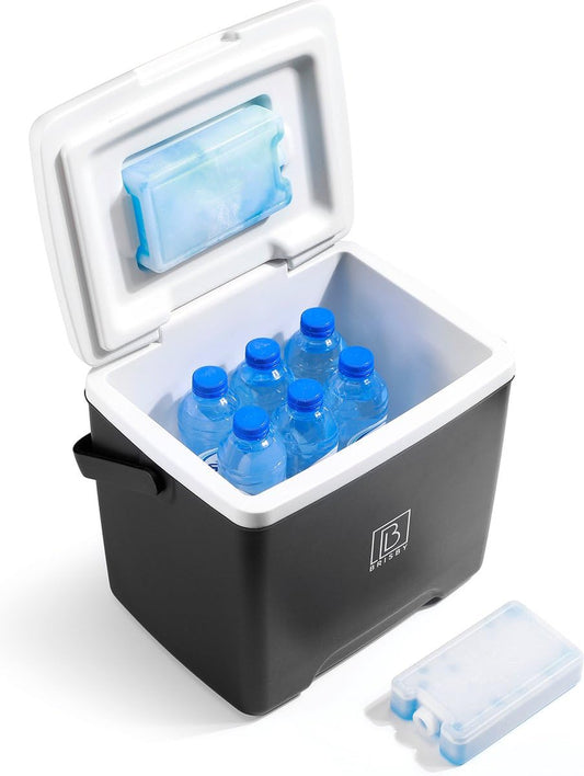 Brisby Cooler Box 13 liters - keeps warm for 18 hours - stays cool for 40 hours - includes 2 large cooling elements 450 ML - Cooler bag for work, camping, grilling, or vacation - BPA-free