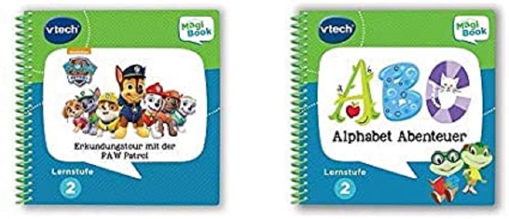 Vtech 80-480204 Level 2 - PAW Patrol MagiBook Learning Books, Multicolor & 80-480604 - Magibook - Level 2 - Alphabet Adventure