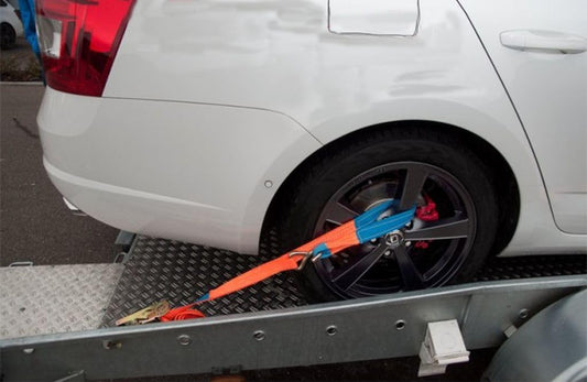 4 pieces of tie-down straps 35 mm for car transport for securing the wheels 1000/2000 daN