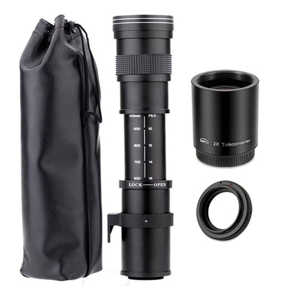 JINTU 420-1600mm telephoto lens, EF lens for Canon DSLR, Manual MF zoom lens for Canon 4000D 2000D 1500D 1300D 1200D 850D 800D 750D 600D 500D 250D 90D 5D, 6D, 7D, 40D, 50D, 60D, 100D, 300D