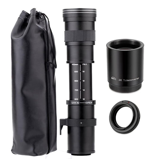 JINTU 420-1600mm telephoto lens, EF lens for Canon DSLR, Manual MF zoom lens for Canon 4000D 2000D 1500D 1300D 1200D 850D 800D 750D 600D 500D 250D 90D 5D, 6D, 7D, 40D, 50D, 60D, 100D, 300D