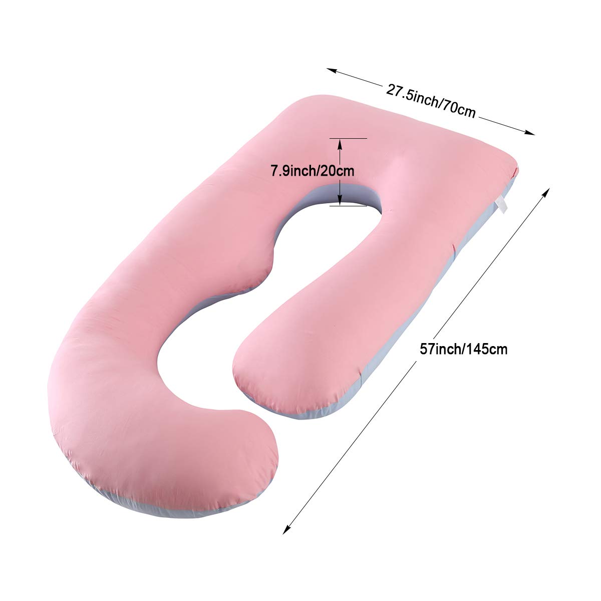 SHANNA Pregnancy Pillow Side Sleeper Pillow Nursing Pillow U Shaped XXL Support Pillow 70*145CM Large Body Pillow with Removable and Washable Cover, U-Shape Pregnancy Body Pillow