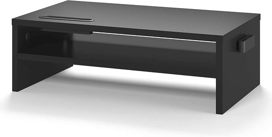 BONTEC Monitor Stand, Desktop Screen Stand, PC Screen Stand with Phone Holder, Ergonomic Laptop Printer Stand with Cable Management for Laptop, Computer, Notebook, iMac, PC, 42CM, Black