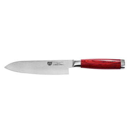 The GRÄWE Damascus knife is made of Damascus steel and features a sharp, large 17.5 cm blade. This Asian Santoku knife comes in a gift box.