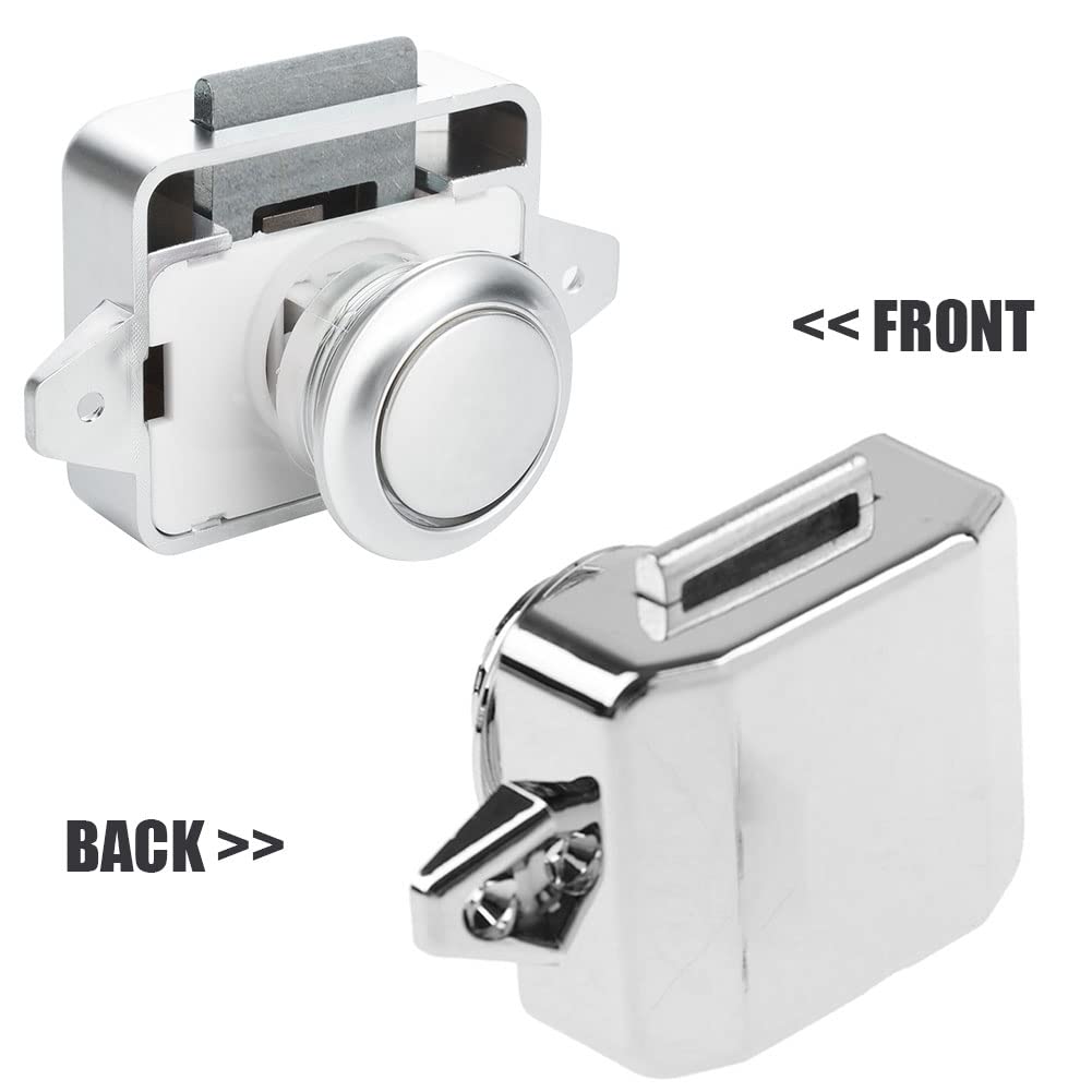 Opaltool 10pcs Push Button Catch Door Lock Fits 15-18mm Thick RV Boat Van Yacht Cabinet Door Cabinet