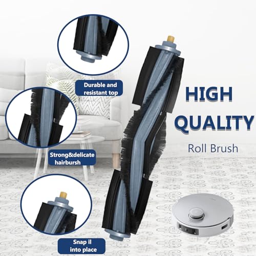 16 pieces Replacement Parts Accessories Compatible with Ecovacs Deebot T20e OMNI/T20 OMNI Vacuum Cleaner, 1 Main Brush + 2 Filters + 4 Side Brushes + 4 Cleaning Cloths + 4 Vacuum Bags + 1 Cleaning Brush