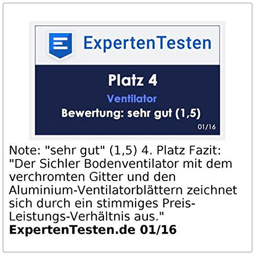 Sichler Household Appliances Powerful Fan: Full metal floor fan, 3 speed levels, 100 W, Ø 45 cm (wind machine, floor fan, air cooler)