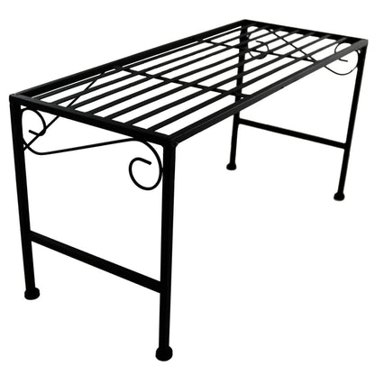 PrimoLiving XL Metal Flower Stand 2-piece black - Foldable 2-tier flower bench Metal rack Outdoor Indoor Plant stand Two-piece plant shelf for balcony terrace garden P-14943