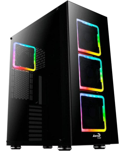 AeroCool TORPRO - PC case, E-ATX, Tempered Glass, 4 RGB fans 14cm black unique