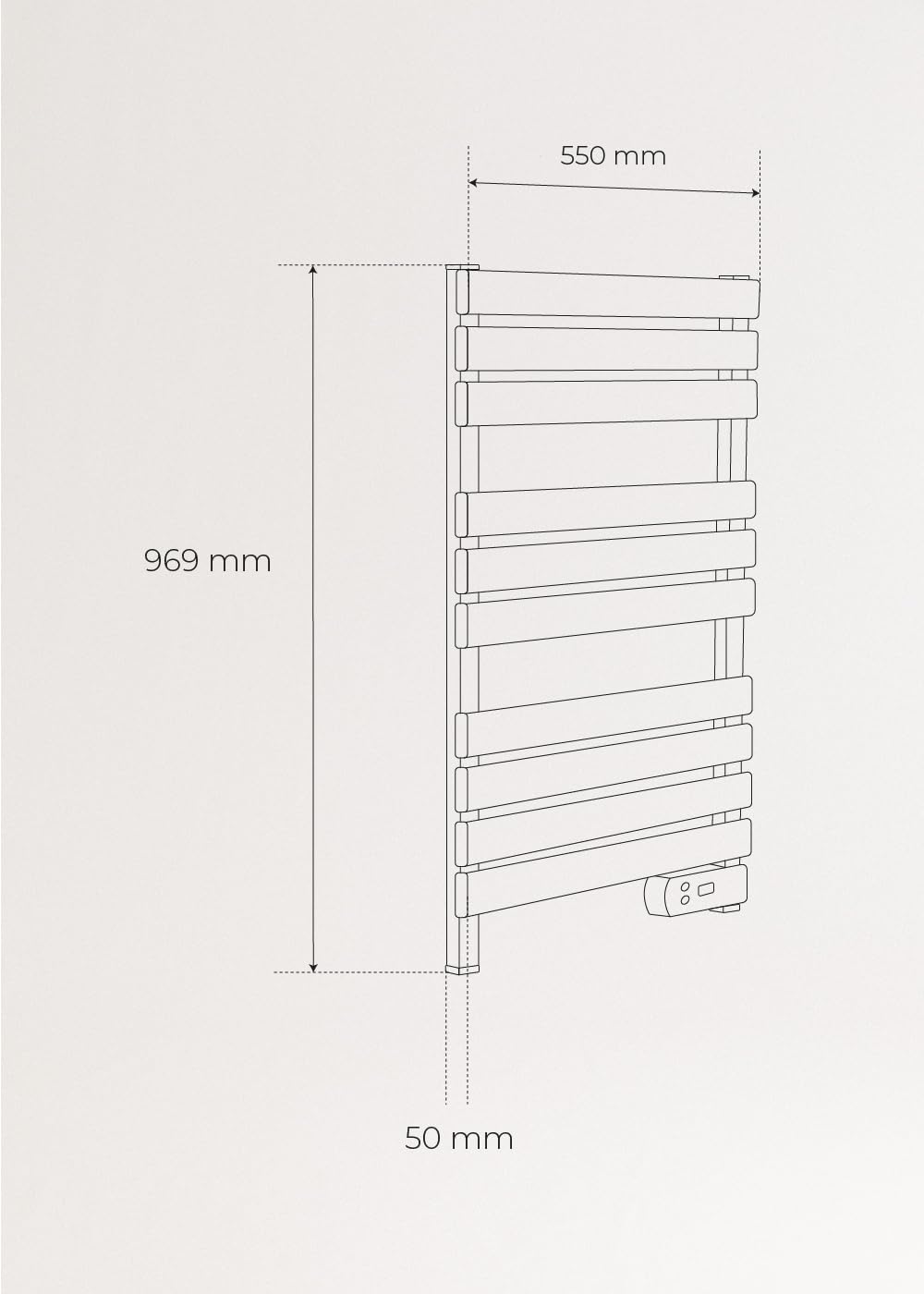 CREATE / WARM Towel 500W / Electric Bathroom Heater Pastel Green / 96.9x55x5cm / Thermostat, Low Consumption