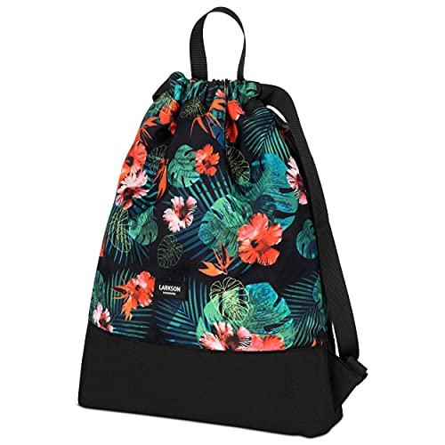 LARKSON Gym Bag Women & Men Flower Pattern - No. 7 - Backpack for Women for Sports and Festivals - Small Backpack with Inner Pocket - Outer Pocket for Quick Access