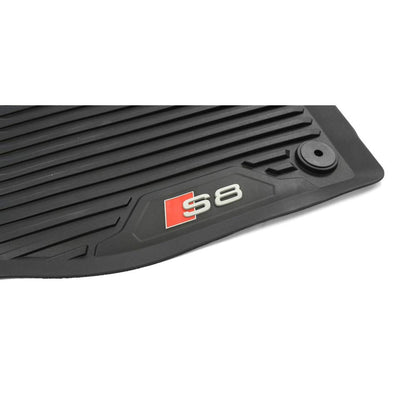Audi 4N1061221A041 Rubber Floor Mats Front 2X Rubber Mats All-Weather Mats Black, with S8 lettering